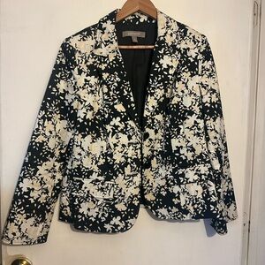 Black and Cream Floral Blazer